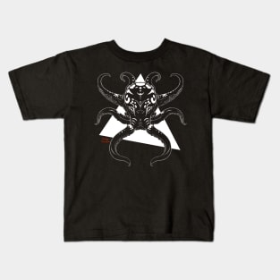 Mysteries Of The Deep - Geometric - Symmetrical - White Octopus Kids T-Shirt